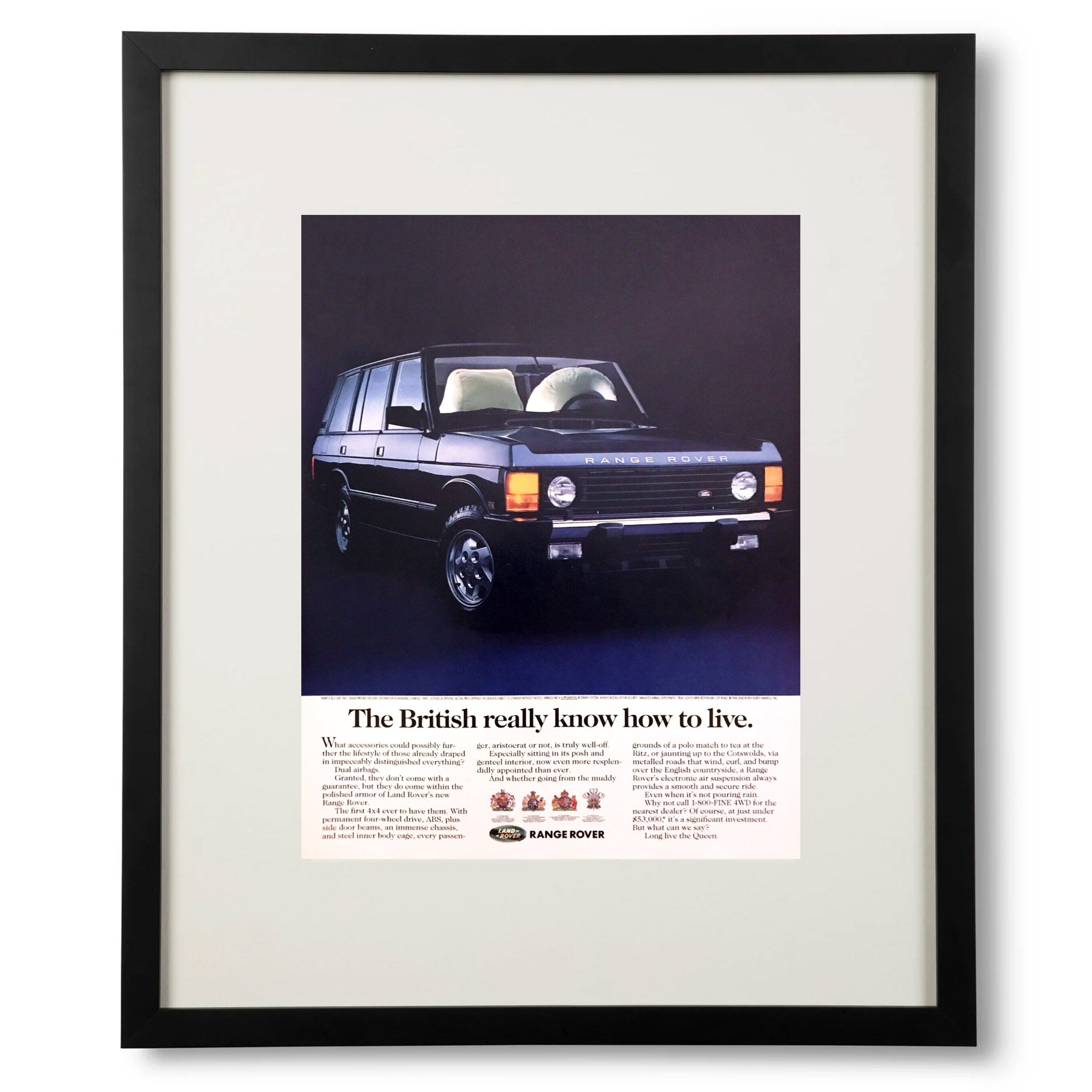 Framed Range Rover the British Know How to Live Advertisement