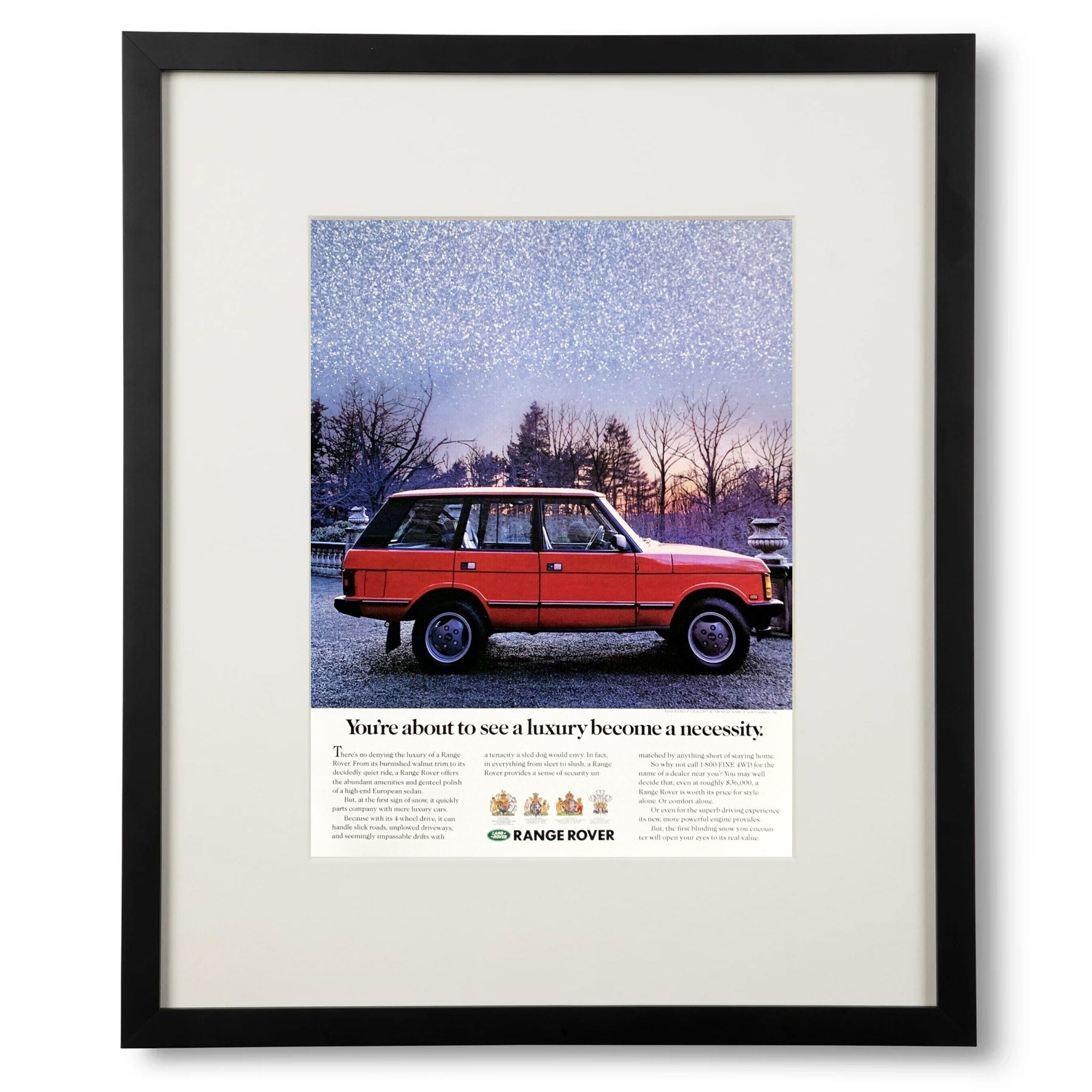Framed Range Rover Luxury Becomes A Necessity Advertisement