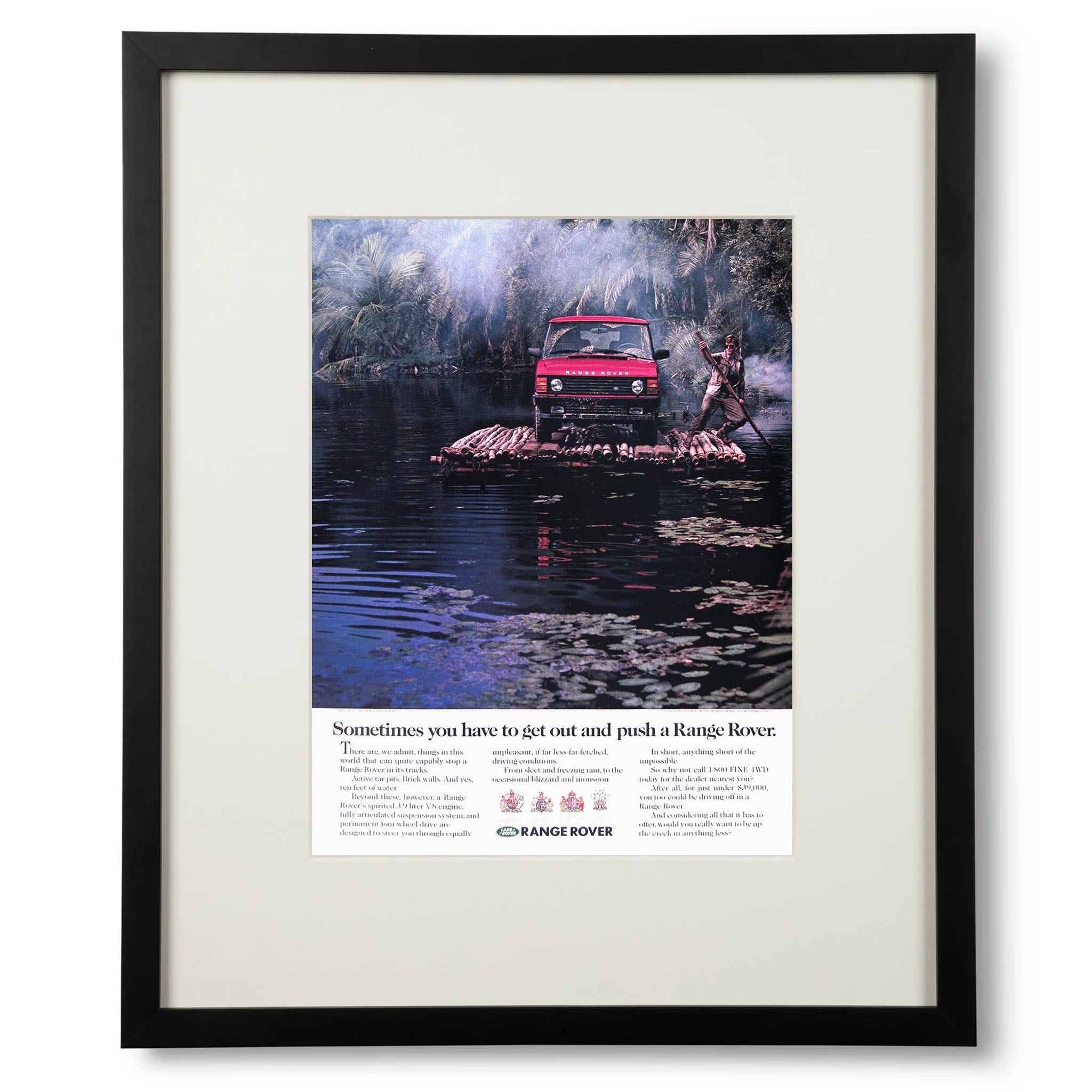 Framed Range Rover Get Out and Push Advertisement