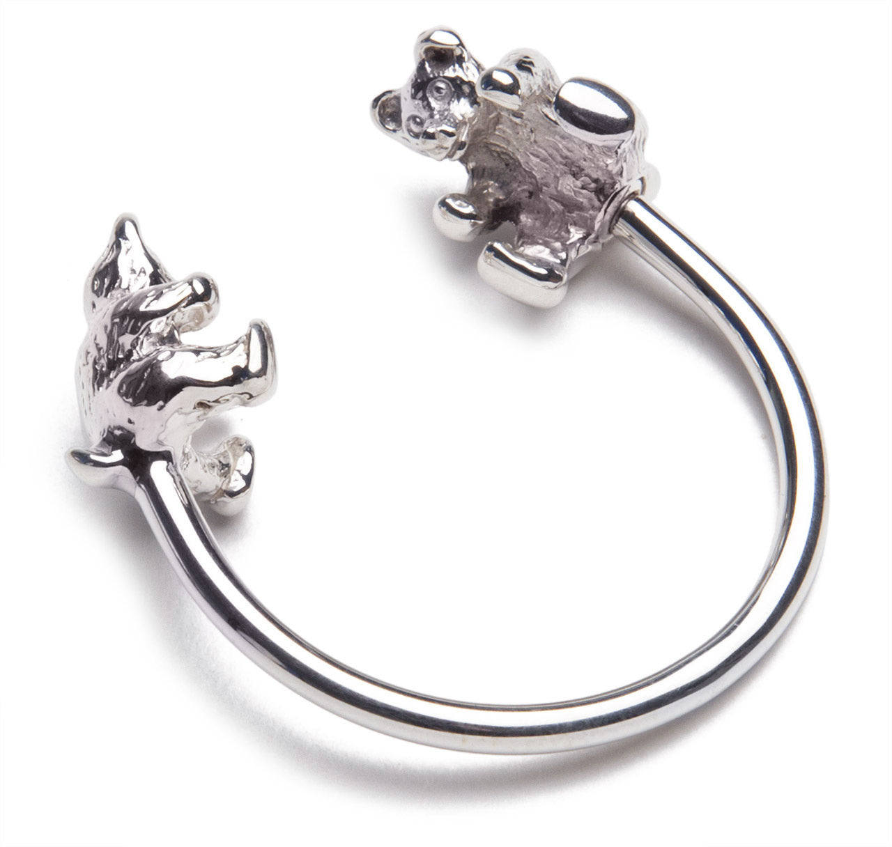 Sterling Bears Key Ring