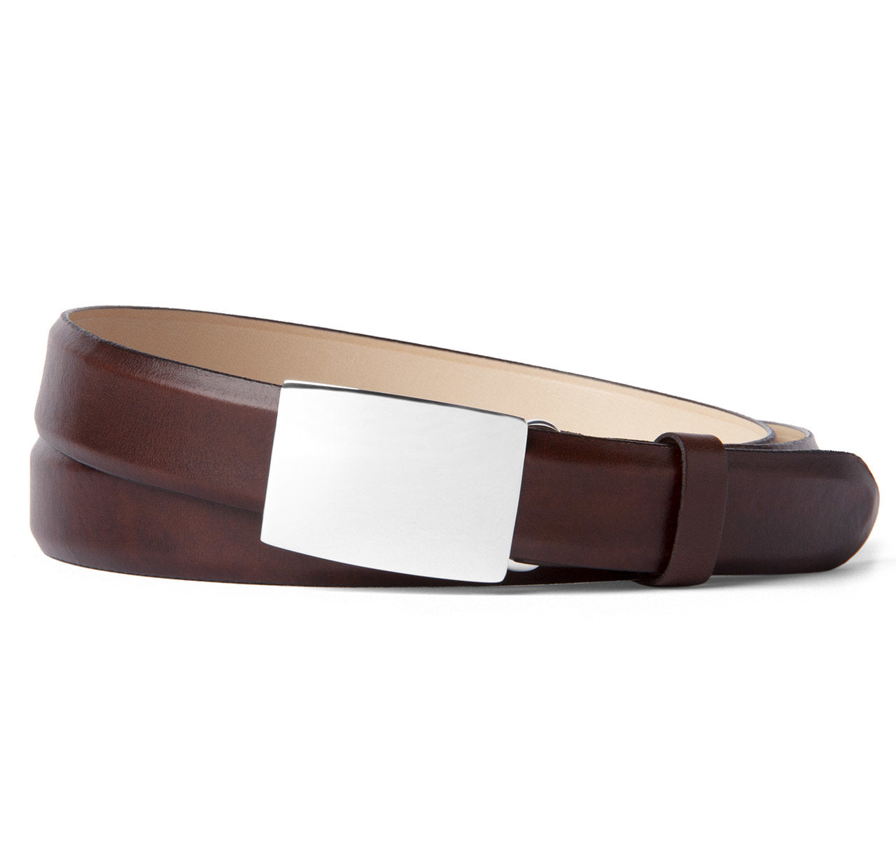 Sir Jack's Sterling Silver Belt Buckle on Belt Brown Leather Strap