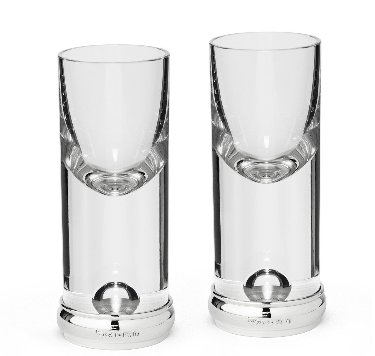 Sir Jack's Sterling Silver & Crystal Tall Shot Glass Set