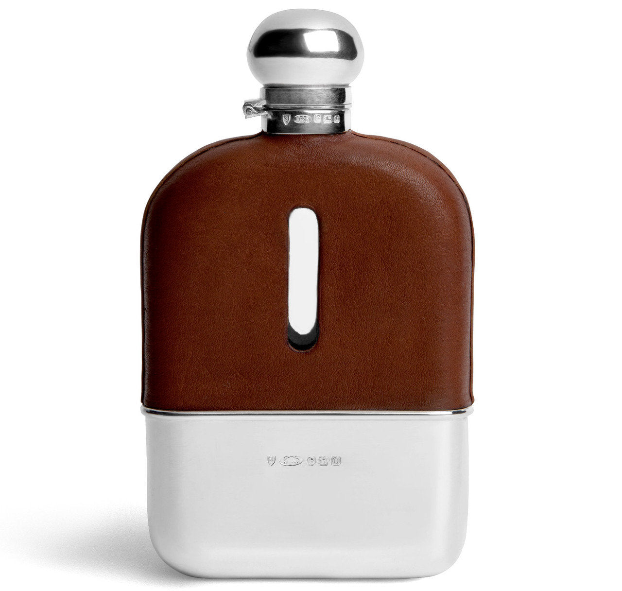 Sterling Silver & Leather Hip Flask