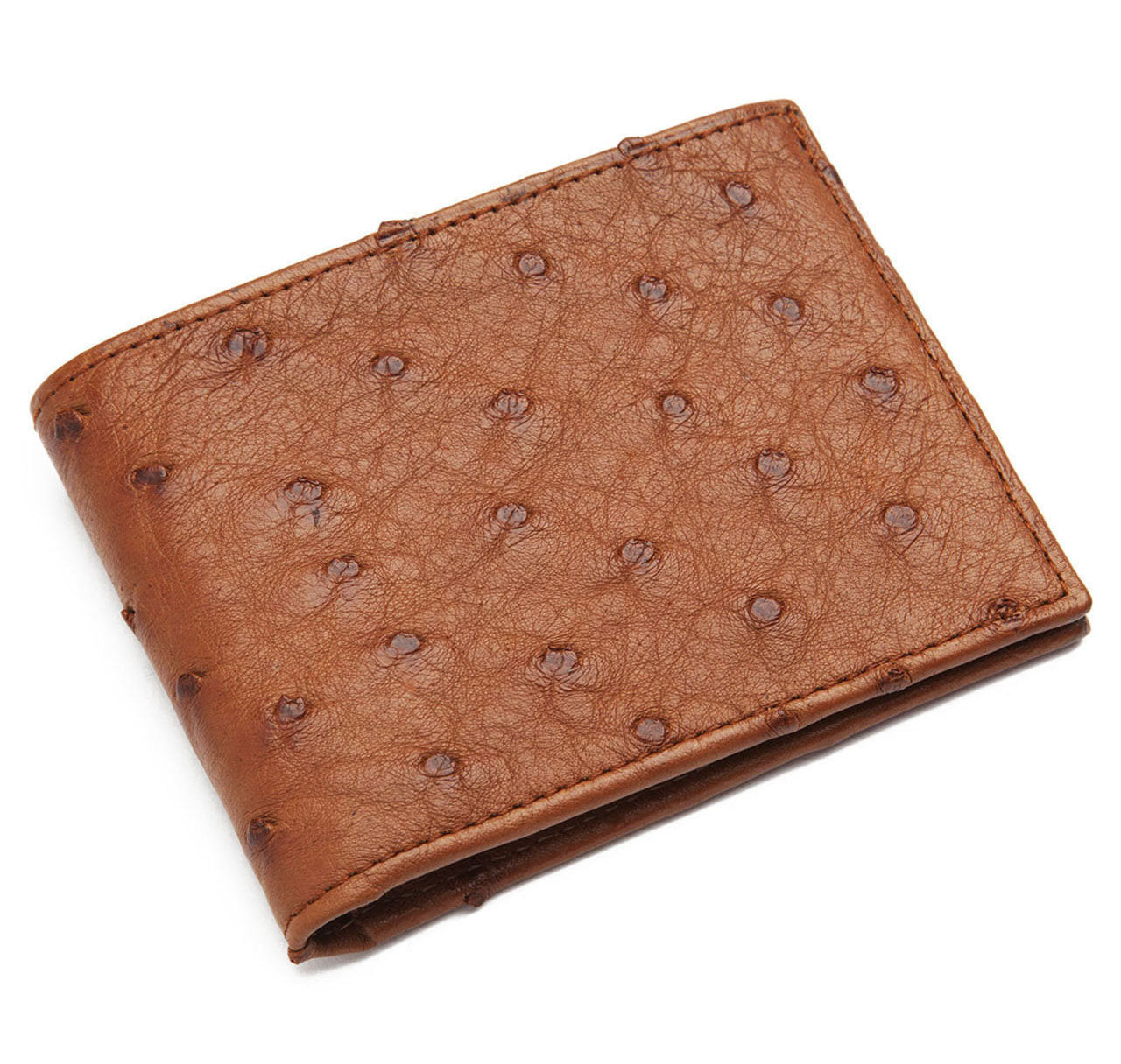 Tan Ostrich Bifold Wallet