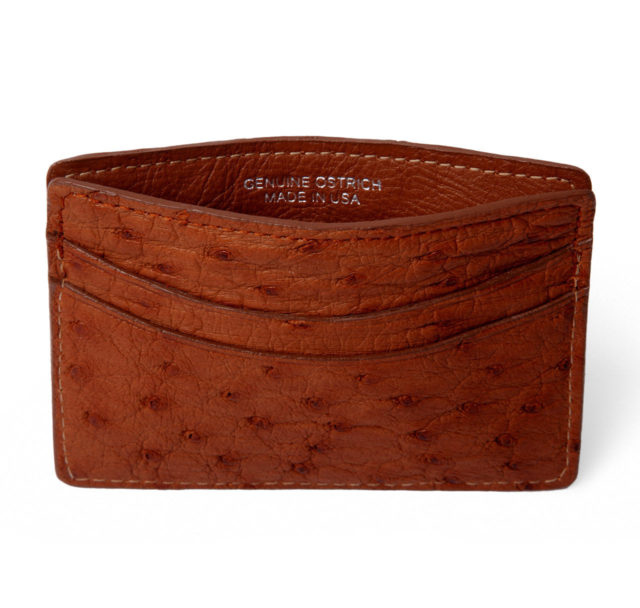 Tan Ostrich Card Holder