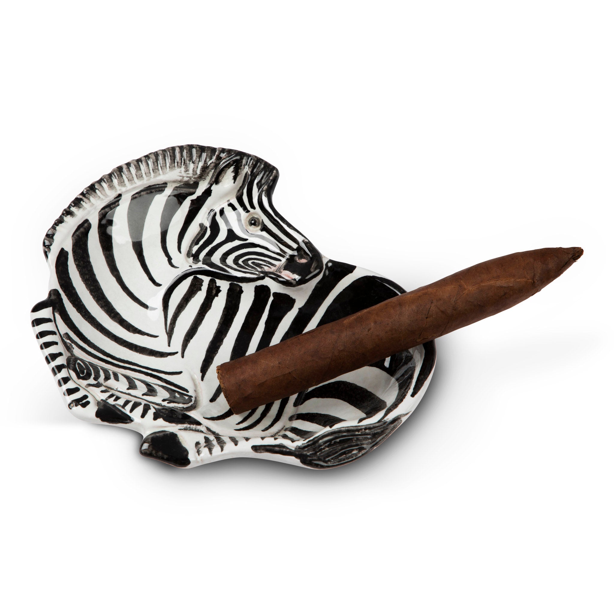 Vintage Zebra Cigar Ashtray